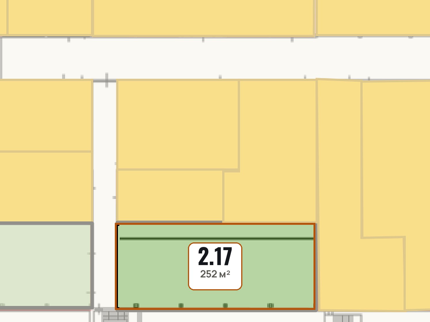 План блока 2.17, 252 м², на листе второго этажа